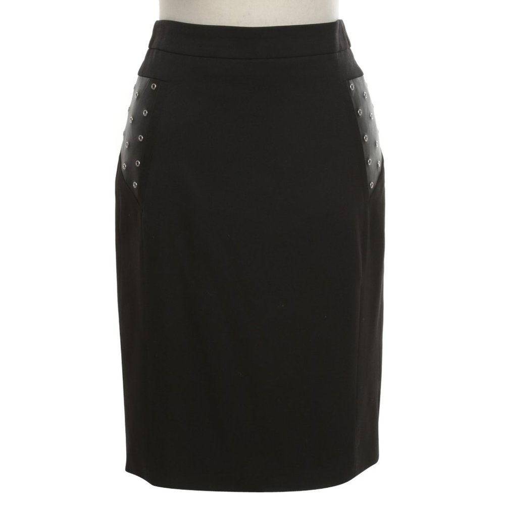 Kooples Pencil Skirt, Black with Hip-Rivet Details